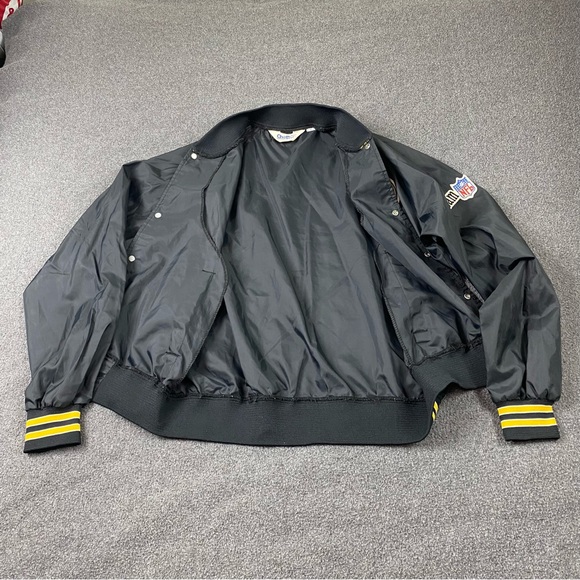 Vintage 80’s NFL Pittsburg Steelers Lightweight Bomber Jacket Men’s Size Large - Picture 10 of 13